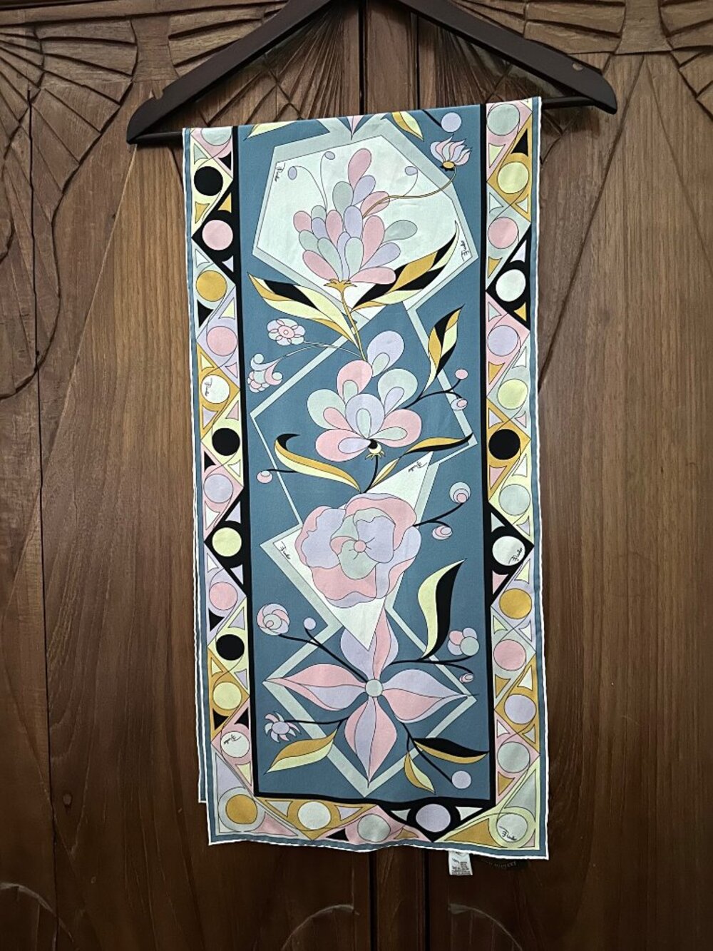 Emilio Pucci Silk Scarf - pink, blue, lavender, yellow - Picture 6 of 6